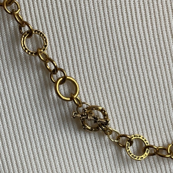Artisan made Gold Ornate Chain Necklace - Picture 2 of 4